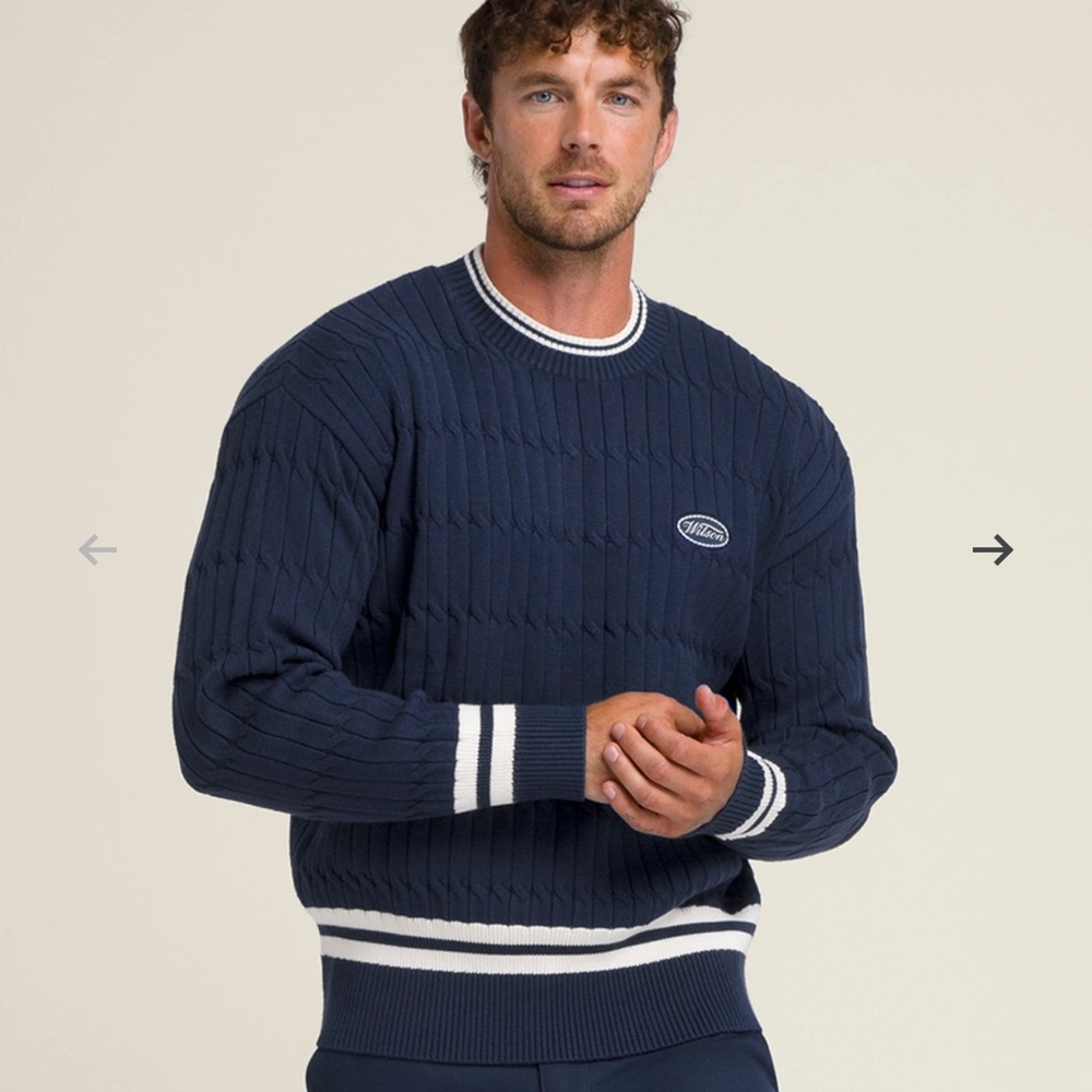 Wilson Unisex Tennis Club Cable Crewneck Sweater